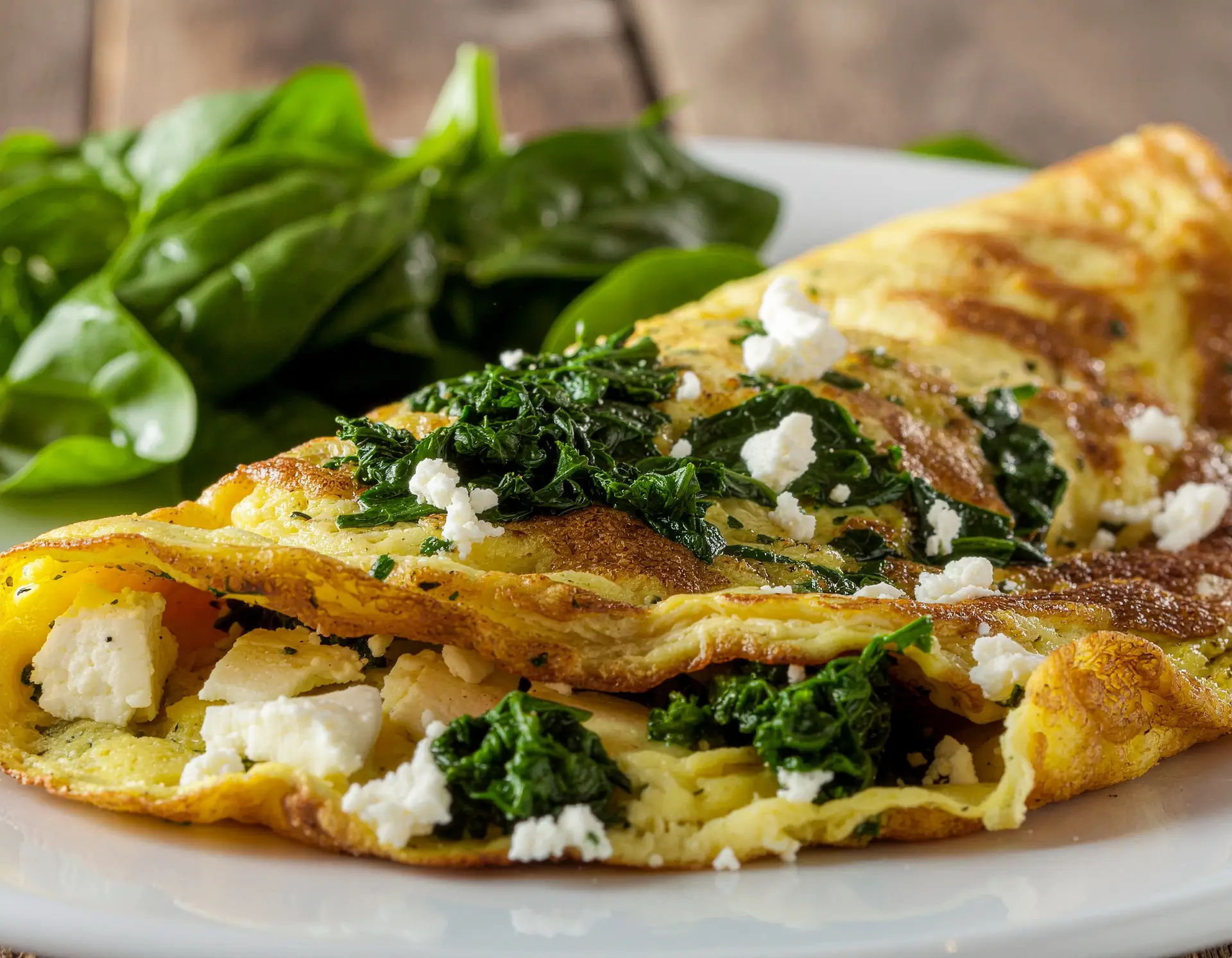 Griechisches Omelette mit Spinat & Feta