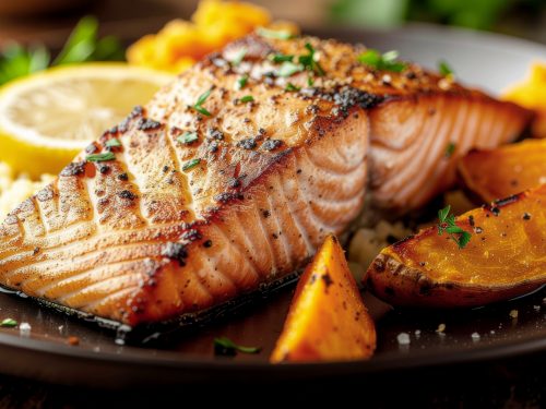 Seared Salmon mit Süßkartoffeln