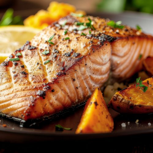 Seared Salmon mit Süßkartoffeln