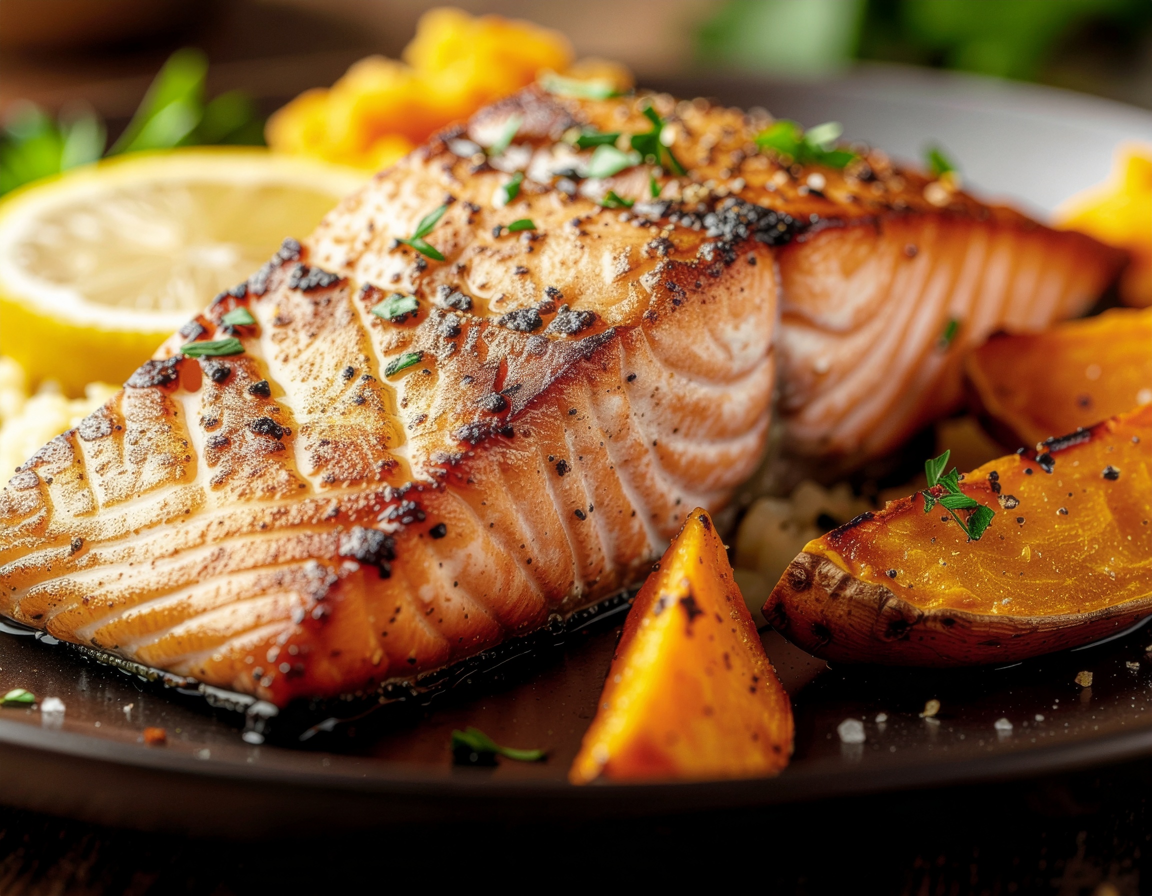 Seared Salmon mit Süßkartoffeln