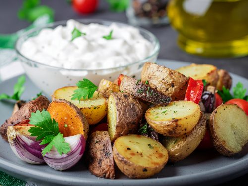 Ofengemüse mit Quark-Dip