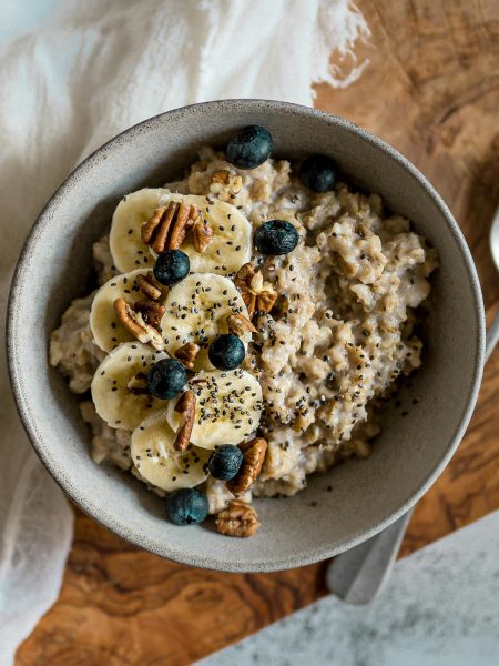 proteinreiches meal prep porridge frühstück
