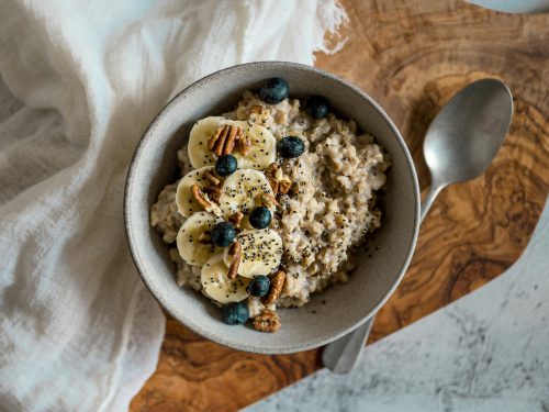 proteinreiches meal prep porridge frühstück