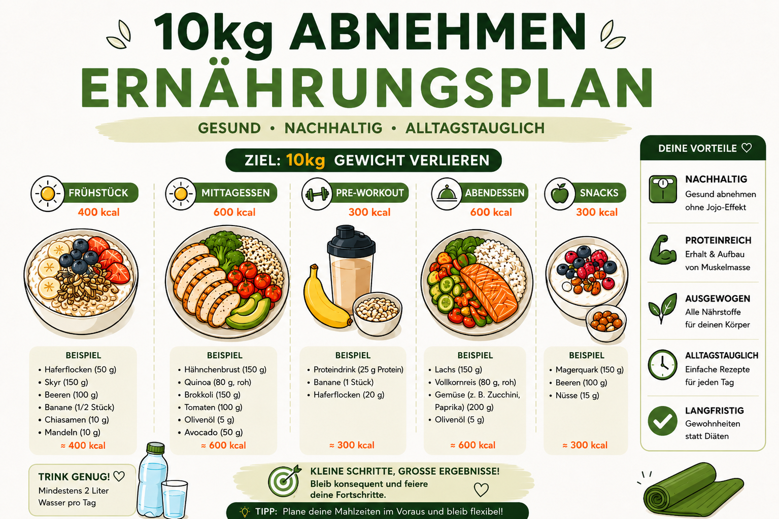 10kg abnehmen ernährungsplan